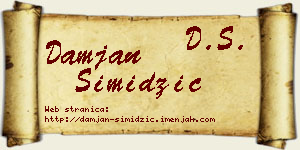 Damjan Simidžić vizit kartica